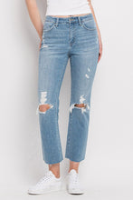 High Rise Distressed Cropped Straight Jeans