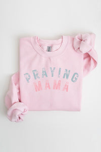 Praying Mama Christian Graphic Fleece Sweatshirts