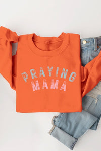 Praying Mama Christian Graphic Fleece Sweatshirts