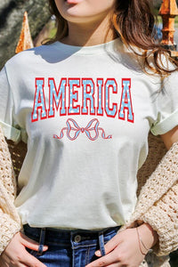 America Ribbon Graphic T Shirts