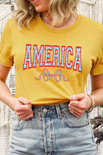 America Ribbon Graphic T Shirts