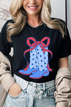 Coquette Cowgirl Boots 4th Of July Graphic T Shirt