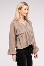 V Neck Frilled Peplum Top